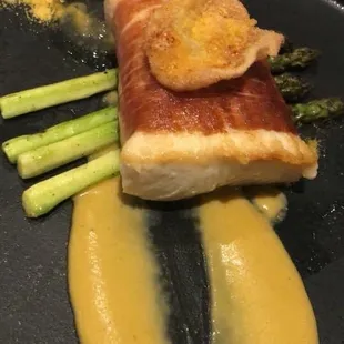 Seared halibut