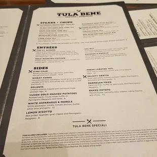 menu