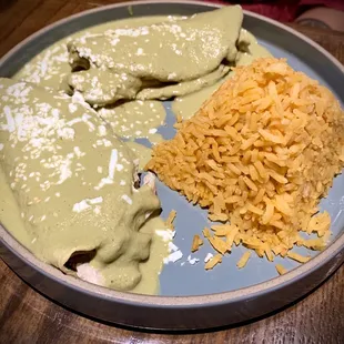 Enchiladas Verdes y Rojas (Green Sauce)