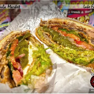 Torta de Milanesa Res ($11.49) - Buggah is huge and ono&apos;licious! Broke da&apos; mout!!