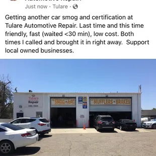 The shop is next to gas station at Tulare Ave and Blackstone Ave