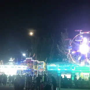 Full moon and Ferris wheel