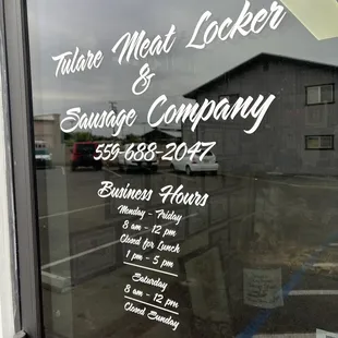 a sign in the window