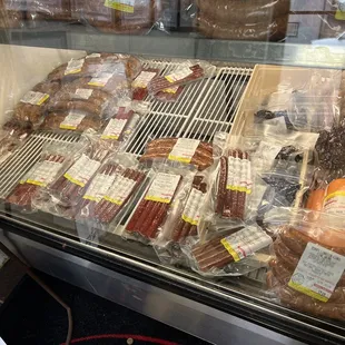 a variety of sausages