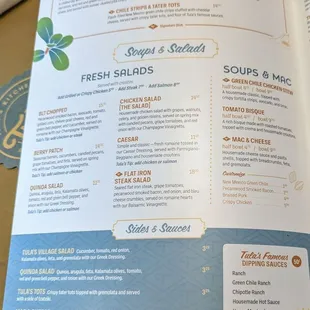 menu