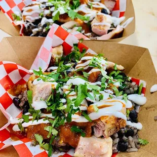 The Tula brined chicken over beans &amp; rice