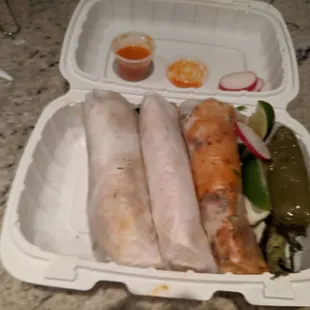 a container of food on a table