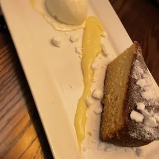 Olive Oil Cake + added a scoop of vanilla ice cream