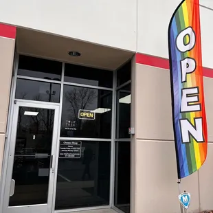 the front of the building