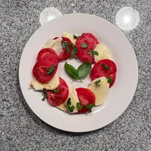 Mozzarella cheese made into caprese salad