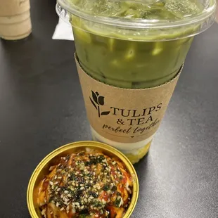 Sushi Bake (while it lasts) and the Mango Matcha Tea