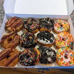 A dozen fresh donuts!