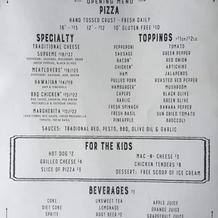Tully&apos;s menu