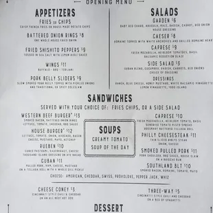 Tully&apos;s menu