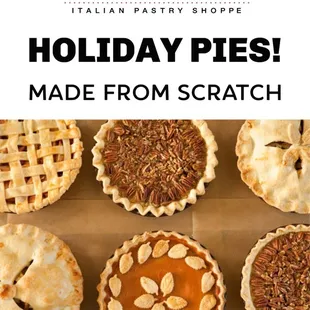 holiday pies made from scratch
