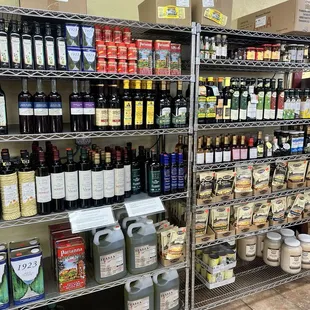 Oils and vinegars in the market