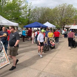  crowd of people walking around