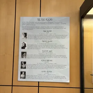 Info next to ballerina statues