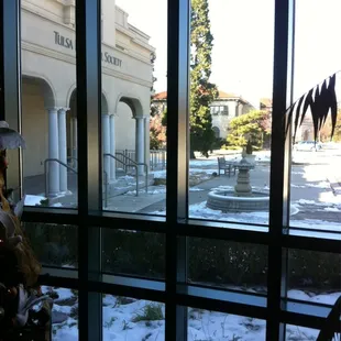 Tulsa Historical Society with Samuel Travis and David Travis mansions out the window