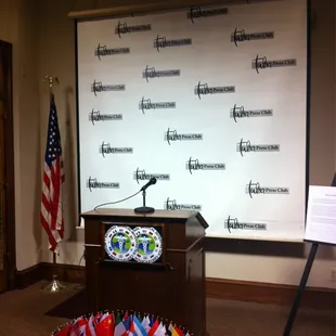 Podium in the Tulsa press club