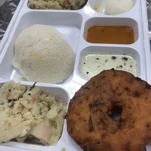 a tray of food