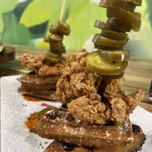 food, waffles