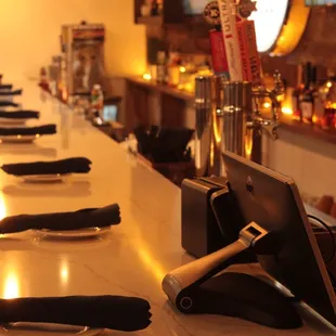 interior, sushi and sashimi