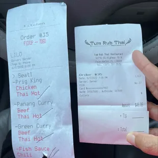 Cost for three dishes