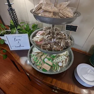 Adorable cookie display for a bridal brunch I hosted!