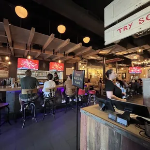 the inside of a restaurant