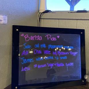 Barista picks