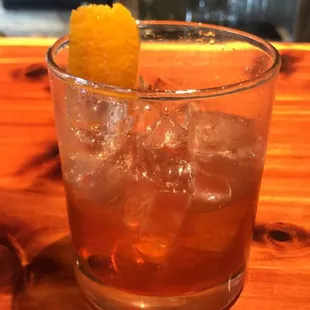 Old Fashion made with house distilled rum