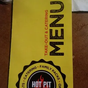 a menu for a restaurant