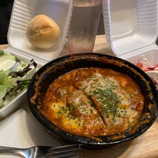 Salad, Meat Lasagna &amp; Raspberry Tiramisu!