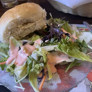 Side Salad Dinner with creamy parm
