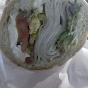 the inside of a sandwich