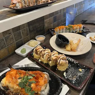 Ginza Roll, How Much Roll, California Dream Roll, Incredible Roll, shrimp tempura