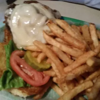 Swiss Mushroom Onion Burger