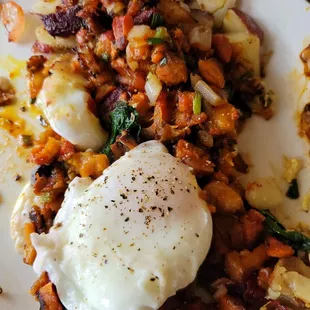 Veggie Hash (no cheese) with home fries!