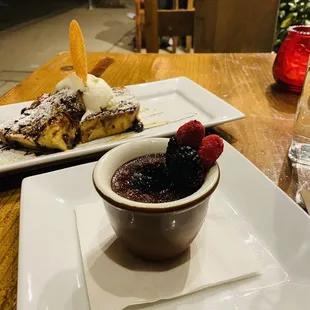 Bread Pudding and Chocolate Creme Brûlée
