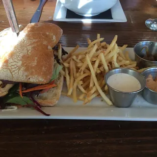 Grilled Salmon Po-Boy Sandwich