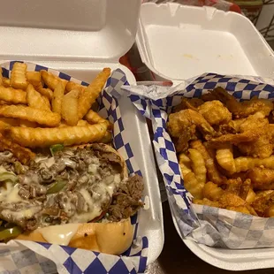 Philly and fried shrimp