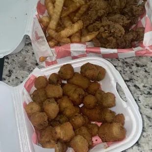 7. Gizzards and Fries and okra