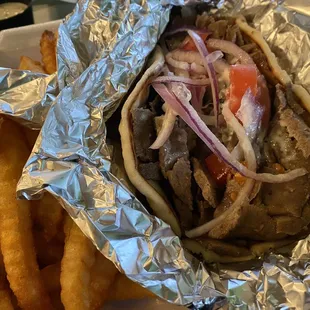 a sandwich and french fries