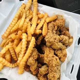 Gizzards with seasoned fries! So bomb!!!