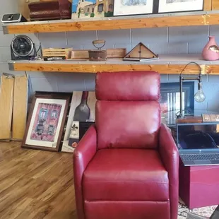 a red recliner