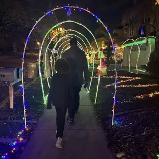 Walking through the tunnels of lights