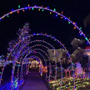Tunnels of light line the sidewalks