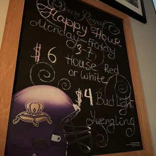 Happy Hour menu