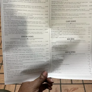 Take out menu